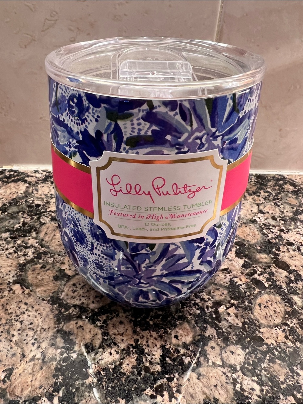 Lilly Pulitzer High Manetenance Wine Stemless Insulated Tumbler